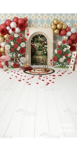 Tło fotograficzne „Królewska kraina kart – romantyczna bajkowa aranżacja” | UB_798